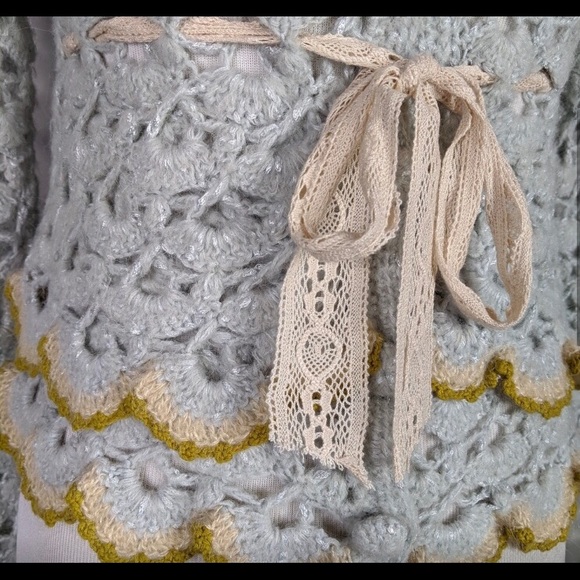 Anthropologie Sleeping on Snow Crochet Cardigan - Picture 2 of 5
